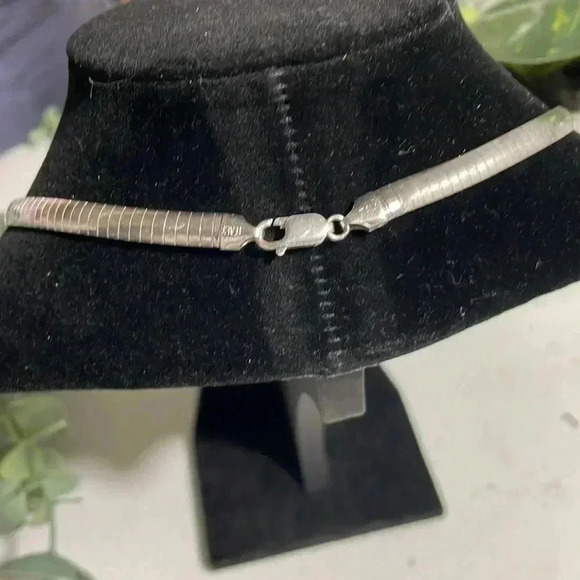 Vintage Italian sterling silver classic design omega necklace 18” - Picture 3 of 5